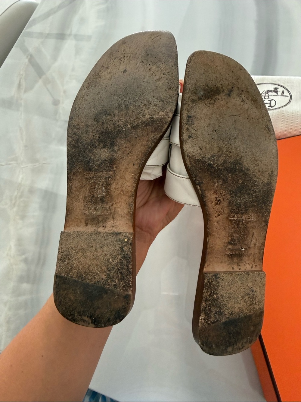 White Oran Leather Slide Sandals - Women - Picture 13 of 14